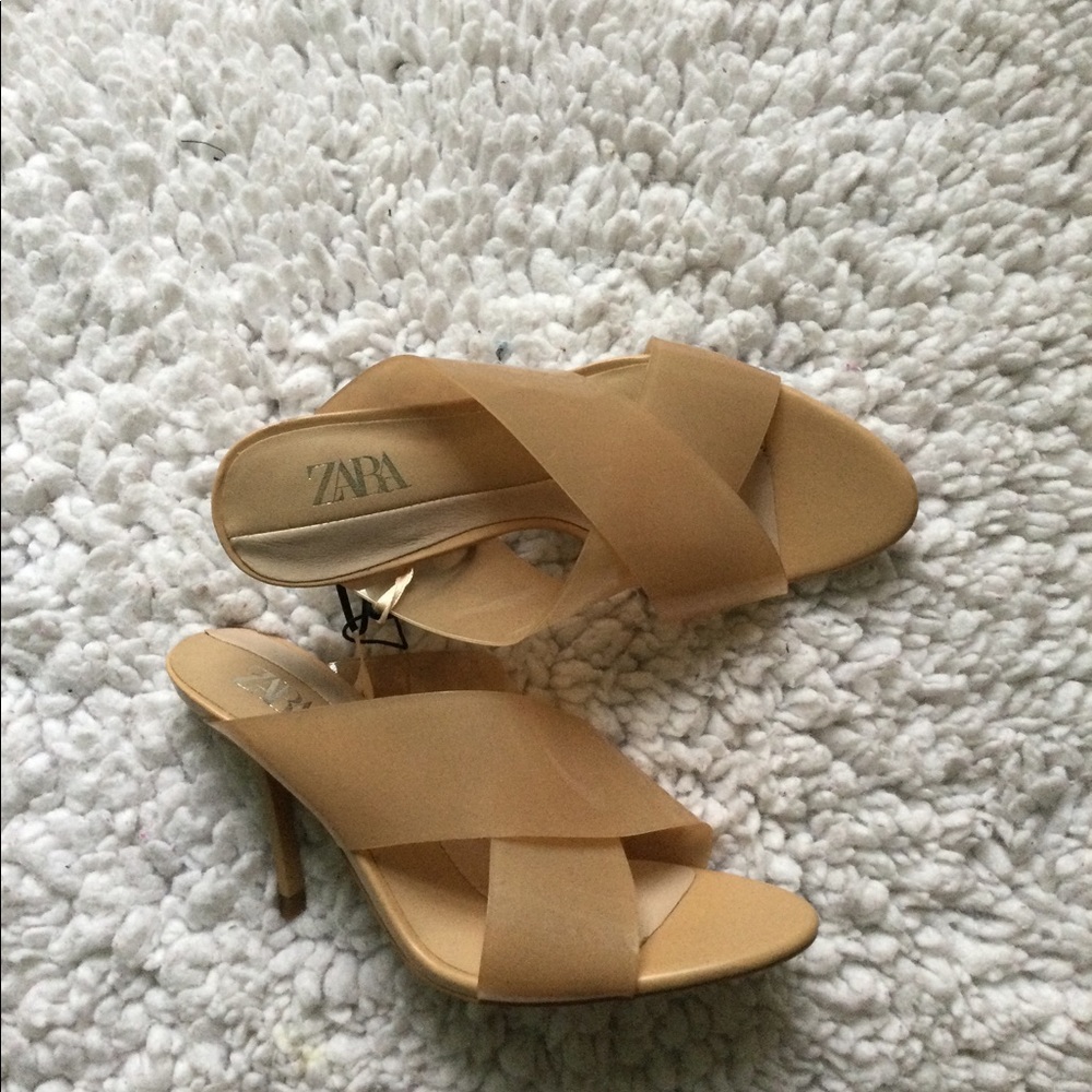 Zara High Heeled Vinyl Sandals